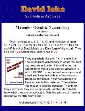 Masonic Occult Numerology